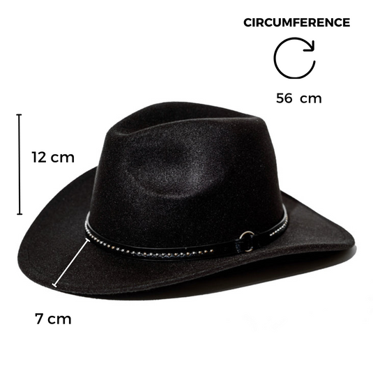 Chokore Cowboy Hat with Belt Band (Black)