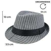 Chokore Chokore Classic Striped Fedora Hat (Dark Gray)
