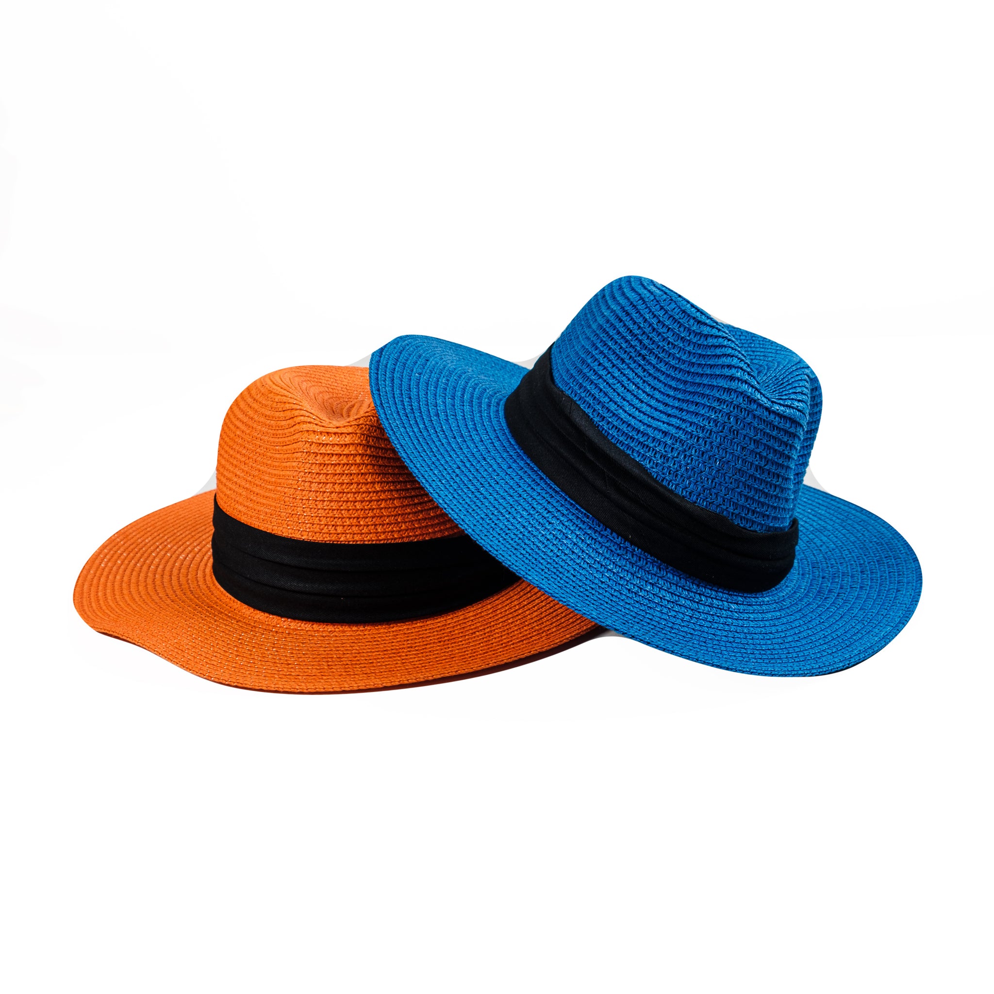 Chokore Straw Fedora Hat with Wide Brim (Orange)