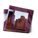 Chokore Chokore Red Silk Tie  - Solids line-s Chicago Skyline Pocket Square - Chokore Arte