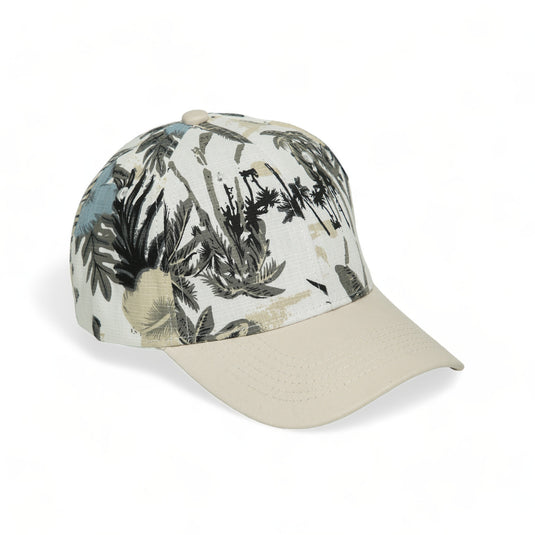 Chokore Tropical Style Leaf Print Baseball Cap (Beige)