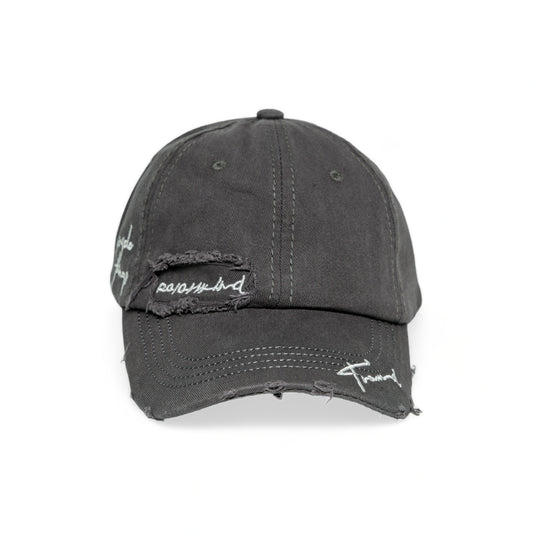 Chokore Ripped Denim Baseball Cap (Dark Gray)