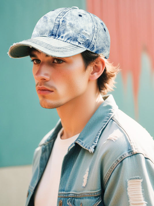 Chokore Distressed Denim Cap (Light Blue)