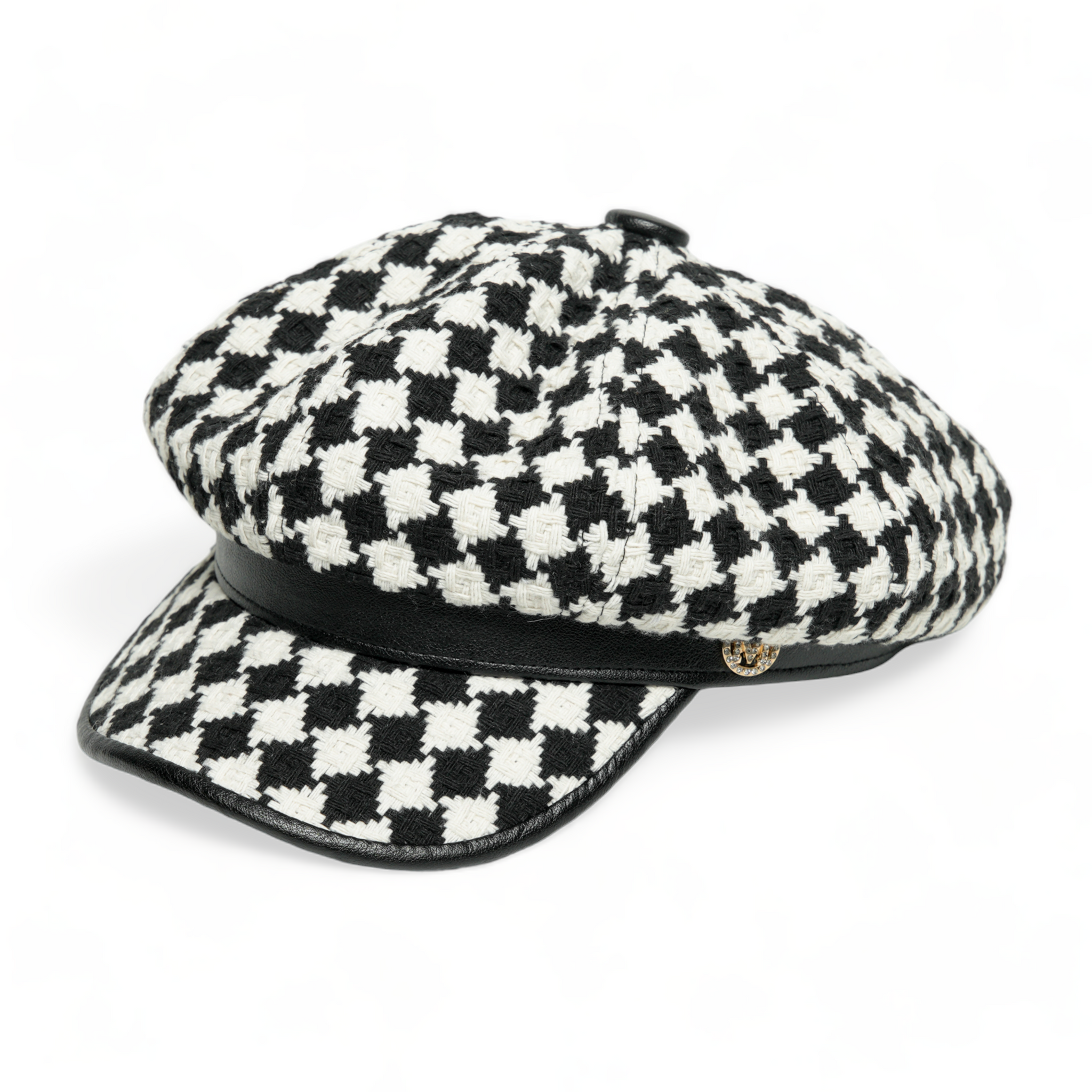 Chokore Vintage Checkerboard Beret Cap (Black & White)