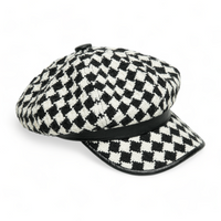 Chokore Chokore Vintage Checkerboard Beret Cap (Black & White)
