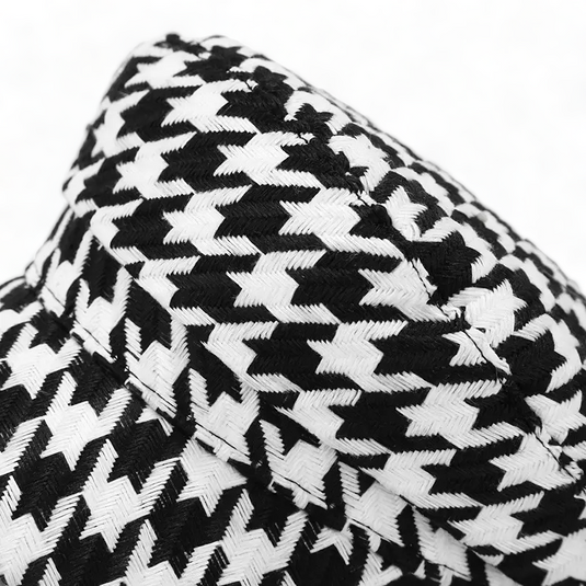 Chokore Retro Houndstooth Pattern Beret Cap (Black)