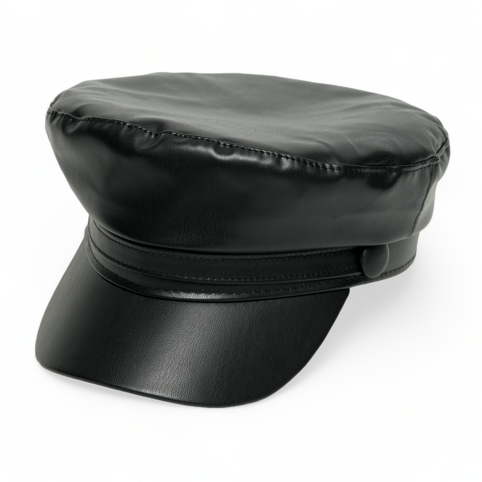 Chokore Retro Leather Beret Cap (Black)