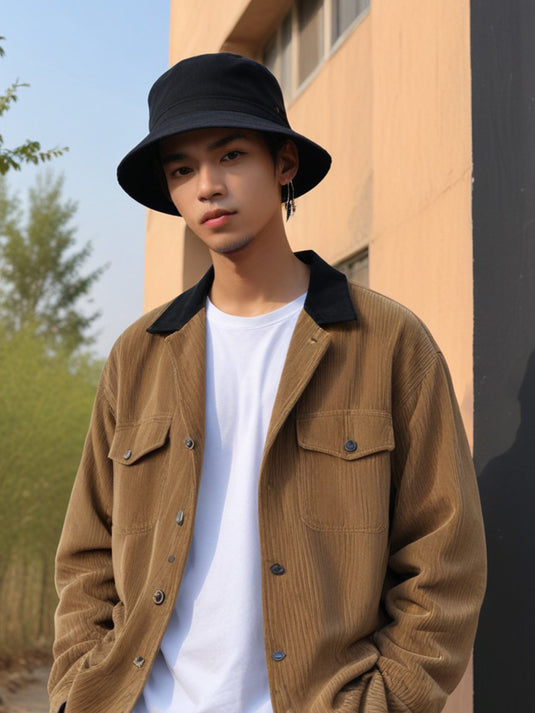 Chokore Reversible Corduroy Bucket Hat (Black)