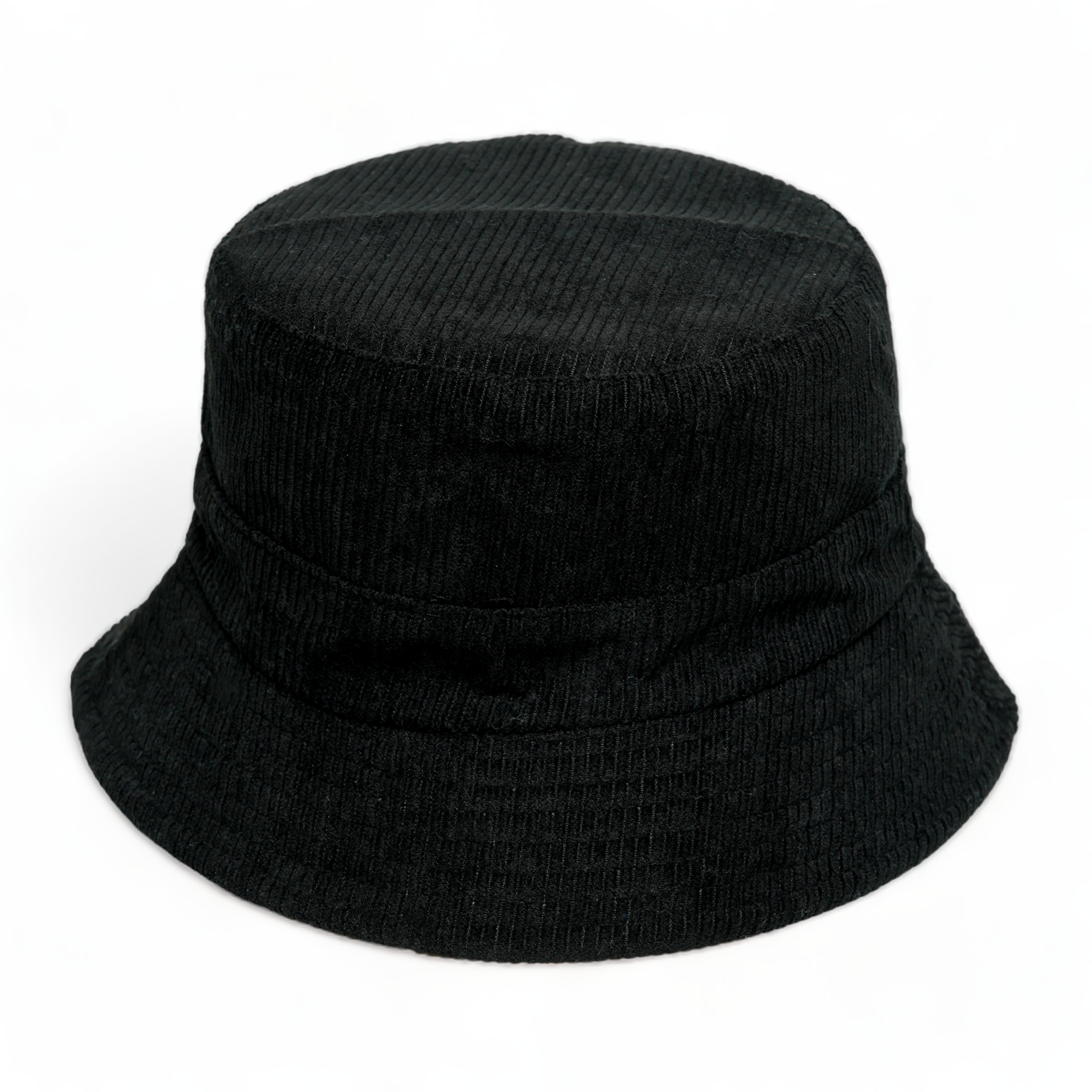 Black corduroy top bucket hat