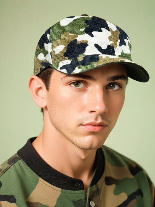 Chokore Camouflage Corduroy Cap (White)