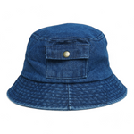 Chokore  Chokore Denim Pocket-style Bucket Hat (Dark Blue)