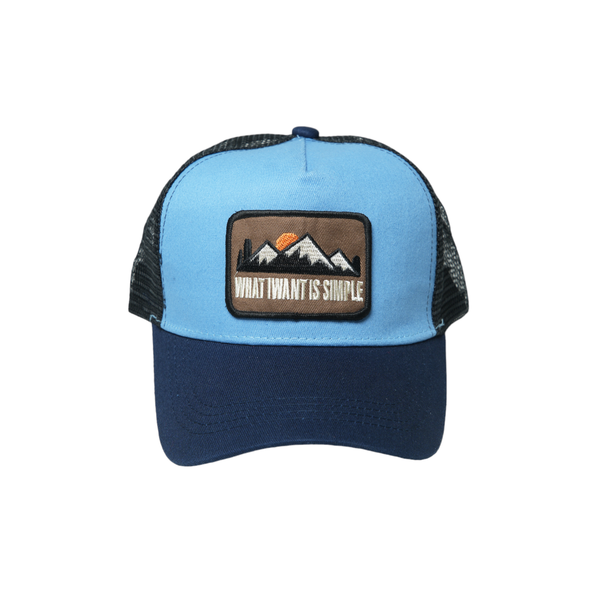 Chokore Peak Patch Baseball Cap (Navy Blue & Sky Blue)