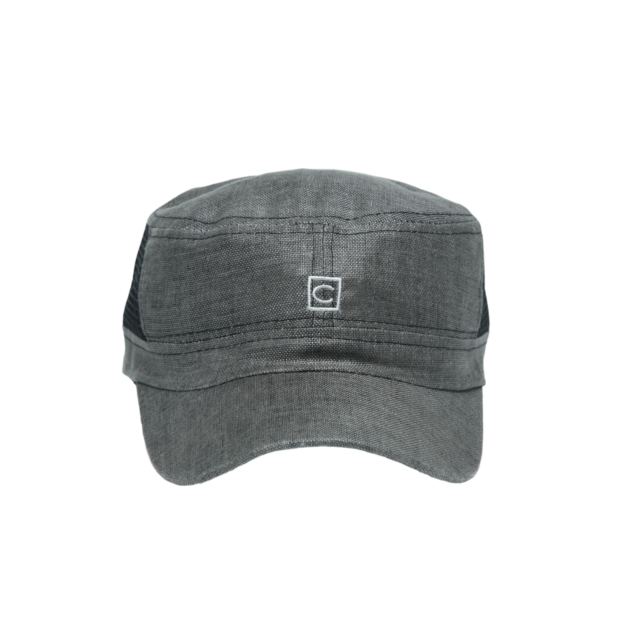 Chokore Linen Mesh Flat Top Cap (Gray & Black)