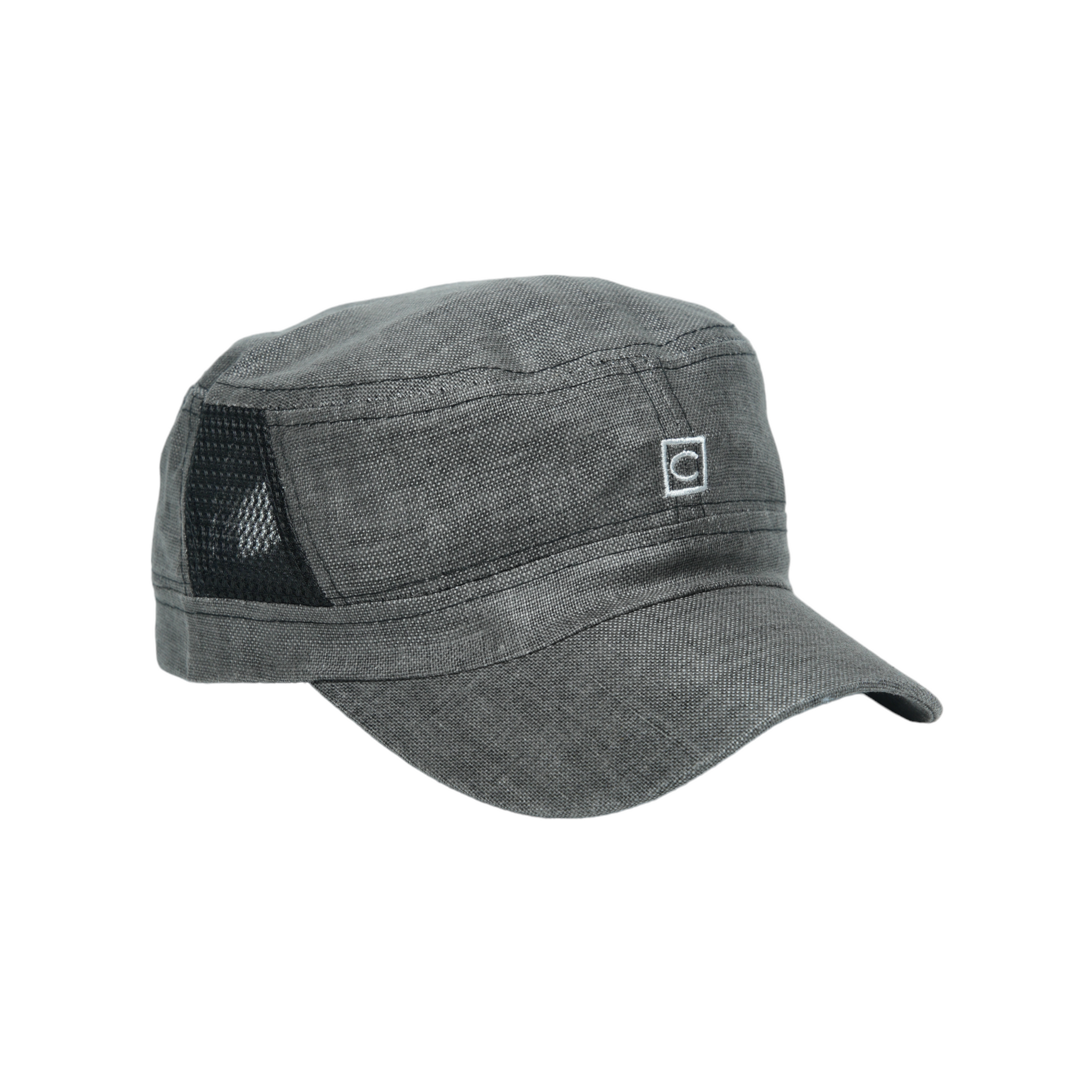 Chokore Linen Mesh Flat Top Cap (Gray & Black)