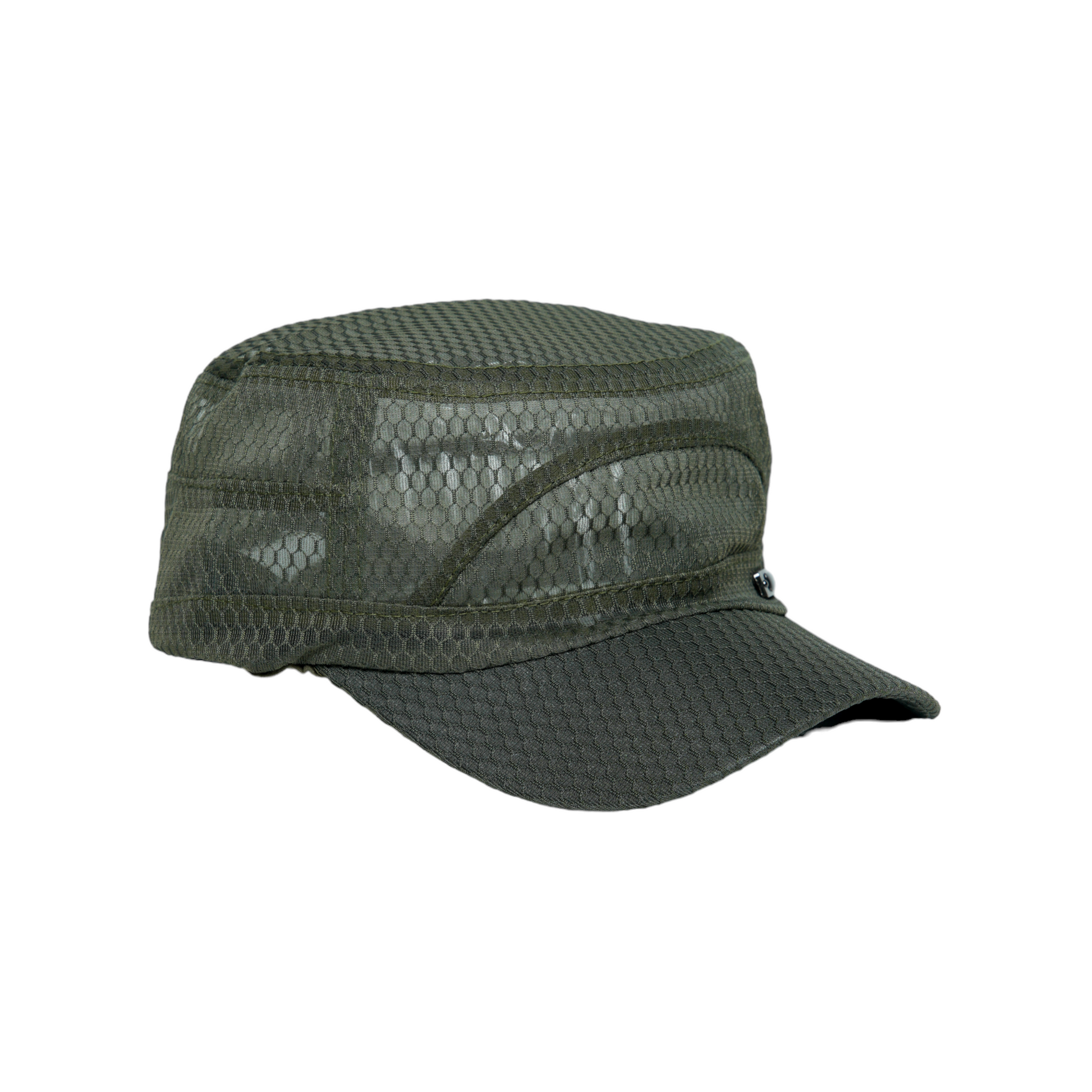 Chokore Summer Flat Top Cap in Mesh Fabric (Army Green)