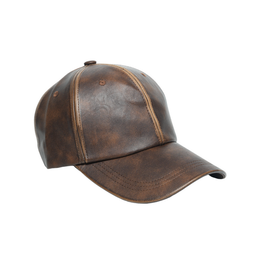 Chokore Retro Leather Baseball Cap (Coffee)
