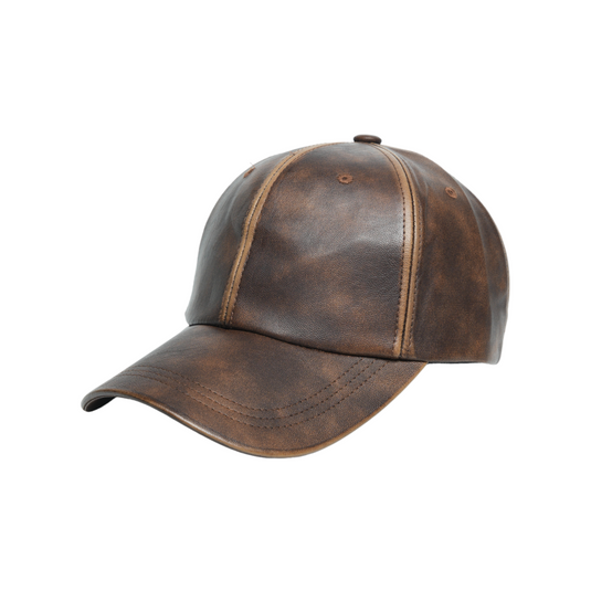 Chokore Retro Leather Baseball Cap (Coffee)