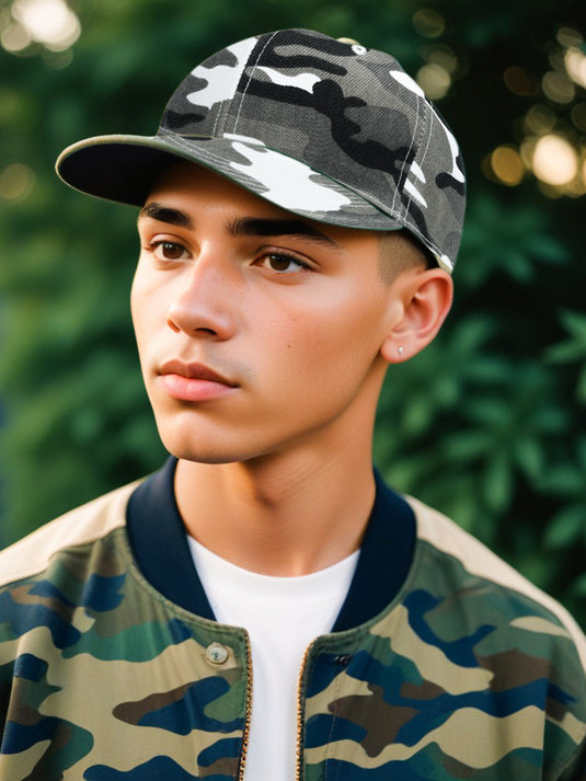 Chokore Camouflage Flat Brim Baseball Cap (Gray)