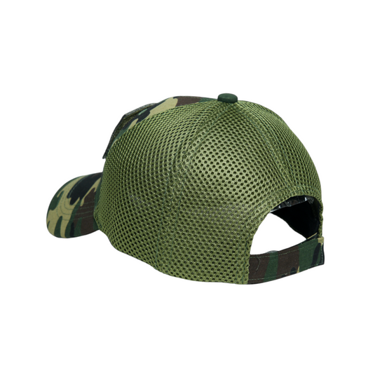 Chokore Chokore Camouflage Patch Baseball Cap with Mesh Detailing (Army Green) 