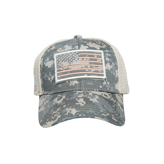 Chokore Camouflage Patch Baseball Cap with Mesh Detailing (Gray)