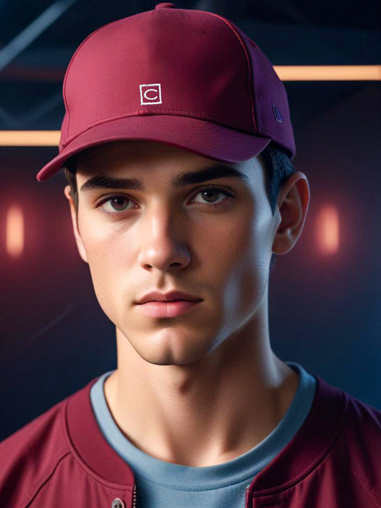 Chokore Cotton Camping Cap with Flat Brim (Wine Red)