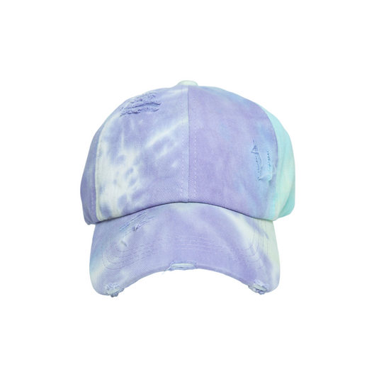 Chokore Distressed Tie-Dye Baseball Cap (Lavender & Blue)