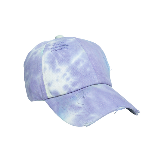 Chokore Distressed Tie-Dye Baseball Cap (Lavender & Blue)