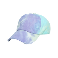 Chokore Chokore Distressed Tie-Dye Baseball Cap (White & Lavender)