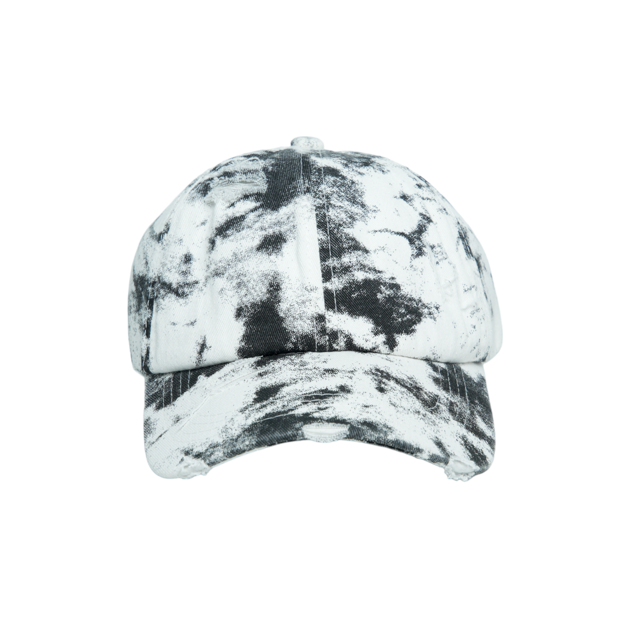 Chokore Distressed Tie-Dye Baseball Cap (Gray & White)