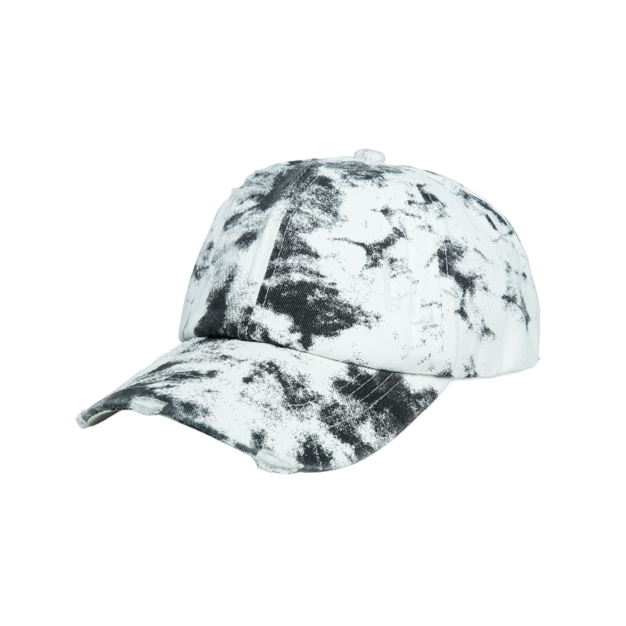 Chokore Distressed Tie-Dye Baseball Cap (Gray & White)