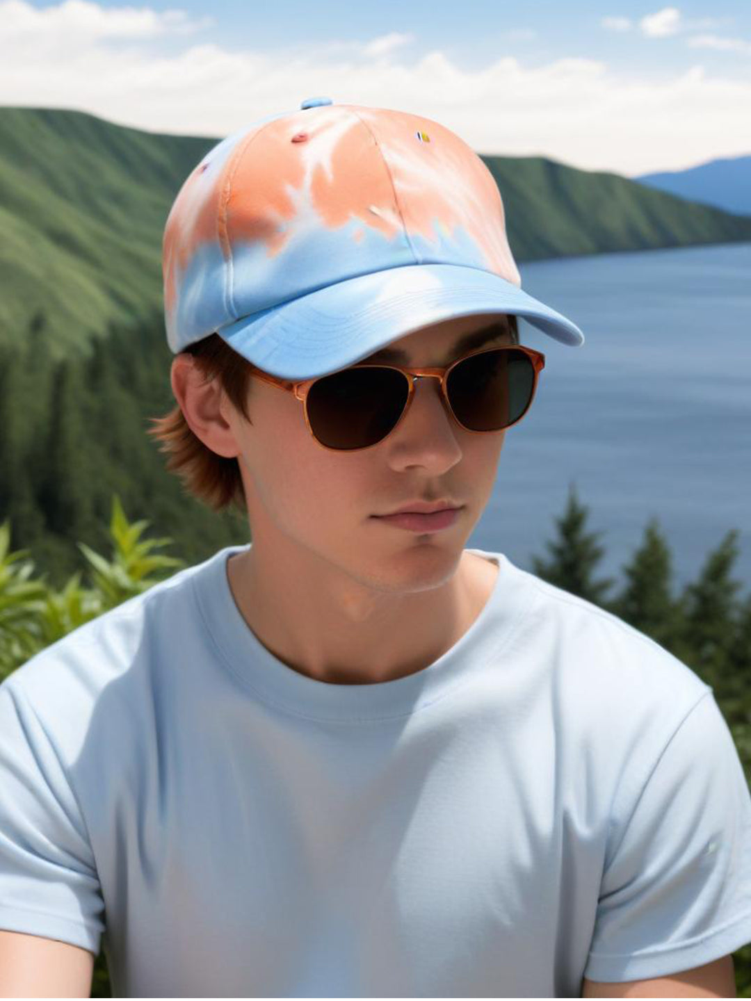 chokore Chokore Pastel Tie-Dye Cotton Baseball Cap (Orange)