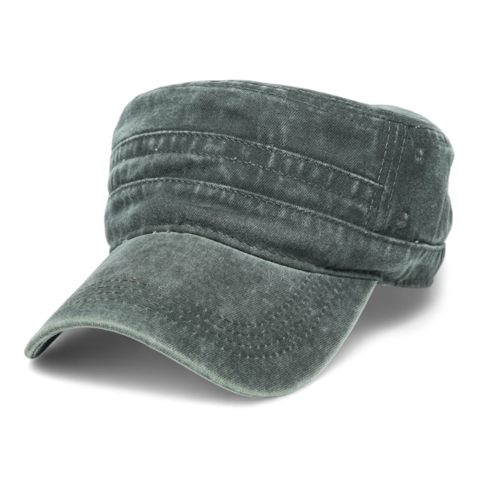 Chokore Faded Cotton Flat Top Cap Army Green