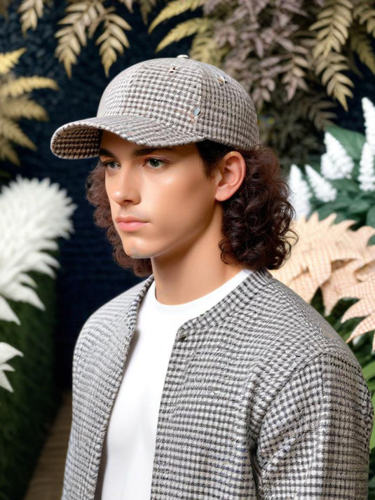 Chokore Autumn Herringbone Pattern Baseball Cap (White)
