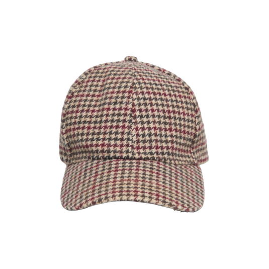 Chokore Autumn Herringbone Pattern Baseball Cap (Beige & Brick Red)