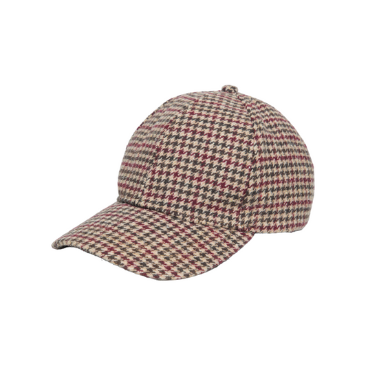 Chokore Autumn Herringbone Pattern Baseball Cap (Beige & Brick Red)