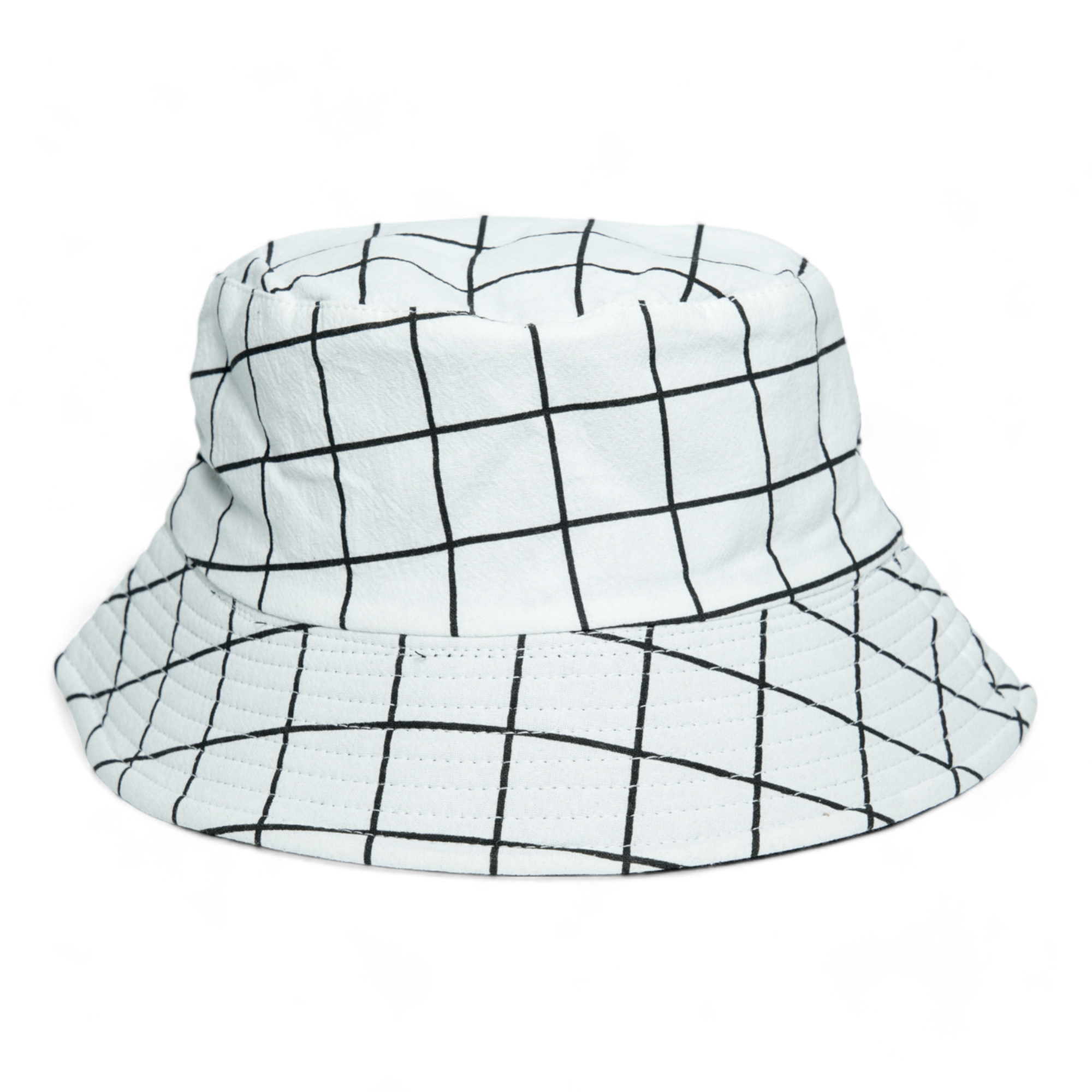 Chokore Reversible Plaid Bucket Hat (White)