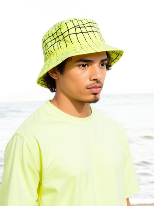 Chokore Reversible Plaid Bucket Hat (Green)