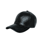 Chokore Chokore Crocodile Skin Print Leather Baseball Cap (Black) 