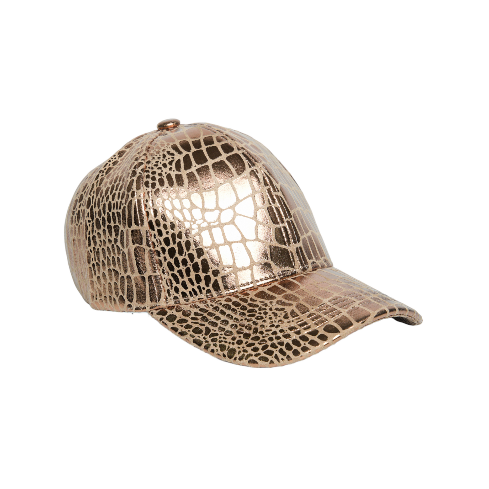 Chokore Crocodile Skin Print Leather Baseball Cap (Gold)