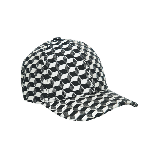 Chokore Curved Brim Plaid Baseball Cap (Beige)