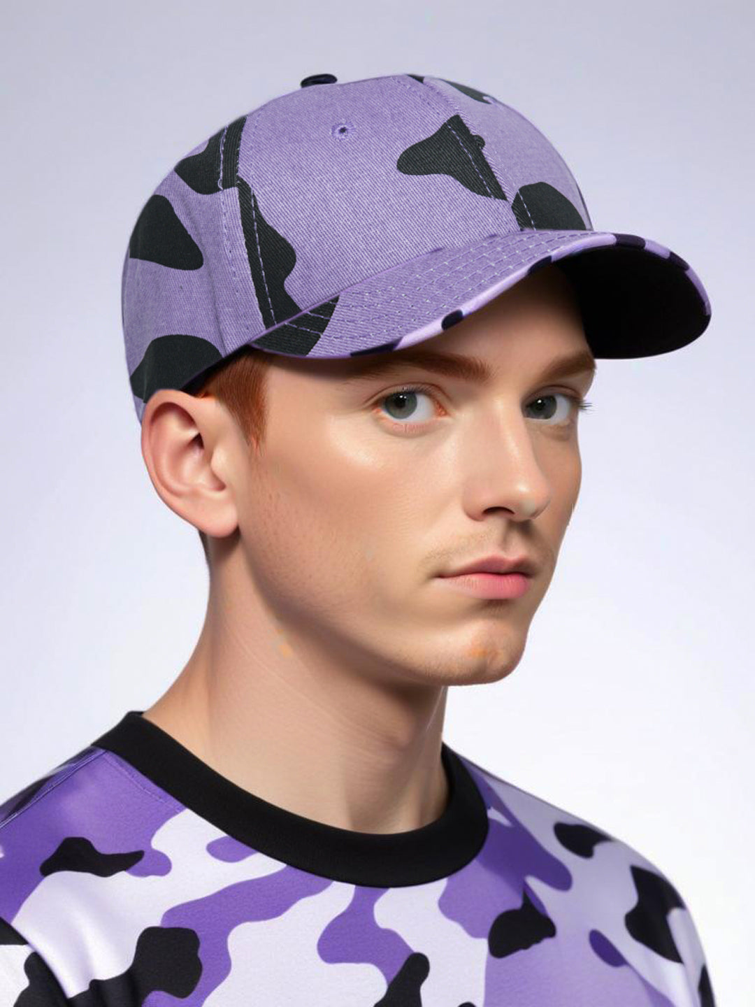 chokore Chokore Cow Print Baseball Cap (Purple)