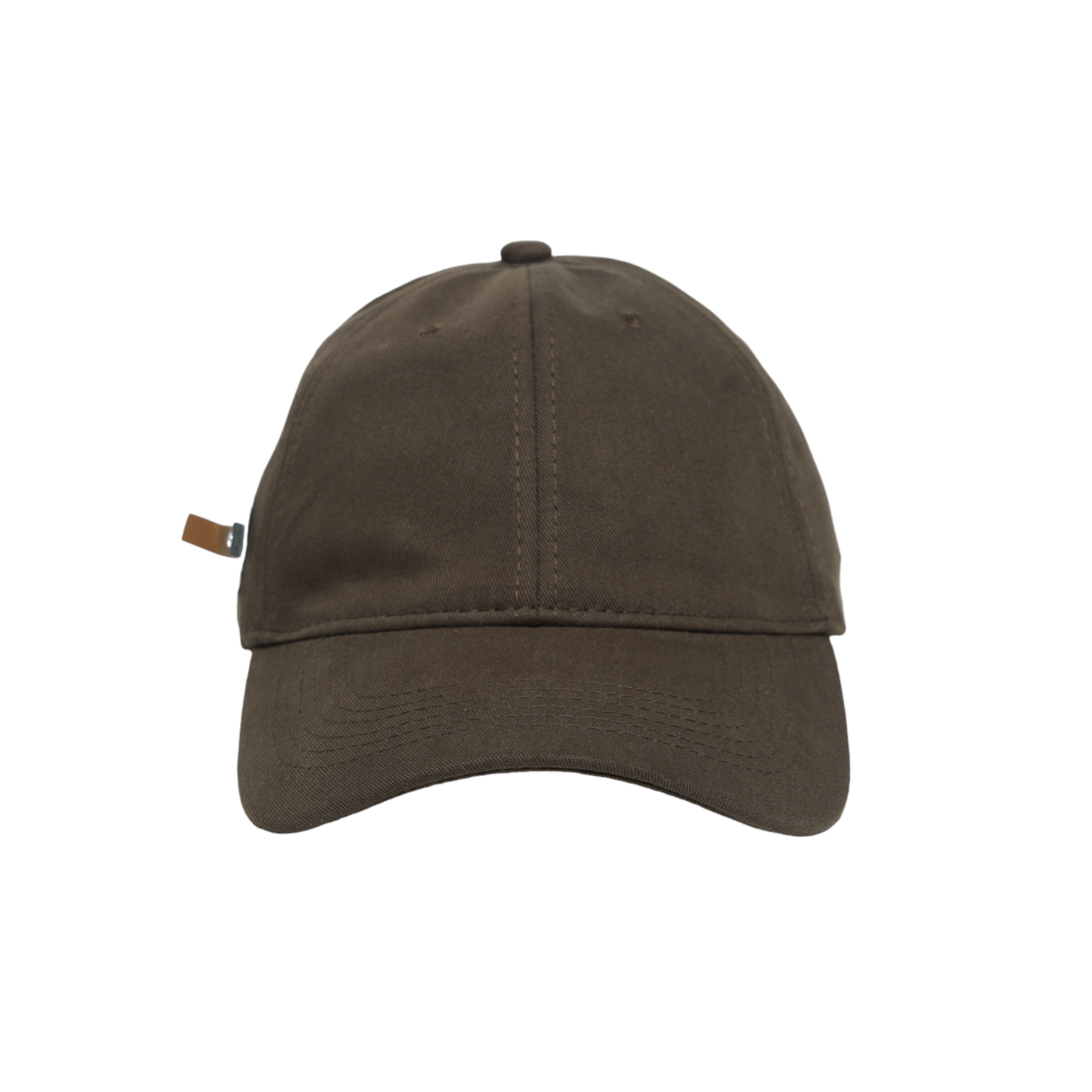 Chokore Curved Brim Leather Label Baseball Cap (Light Brown)