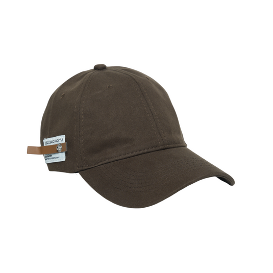 Chokore Curved Brim Leather Label Baseball Cap (Light Brown)