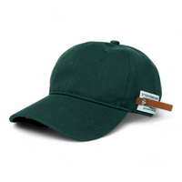Chokore Chokore Curved Brim Leather Label Baseball Cap (Dark Green)