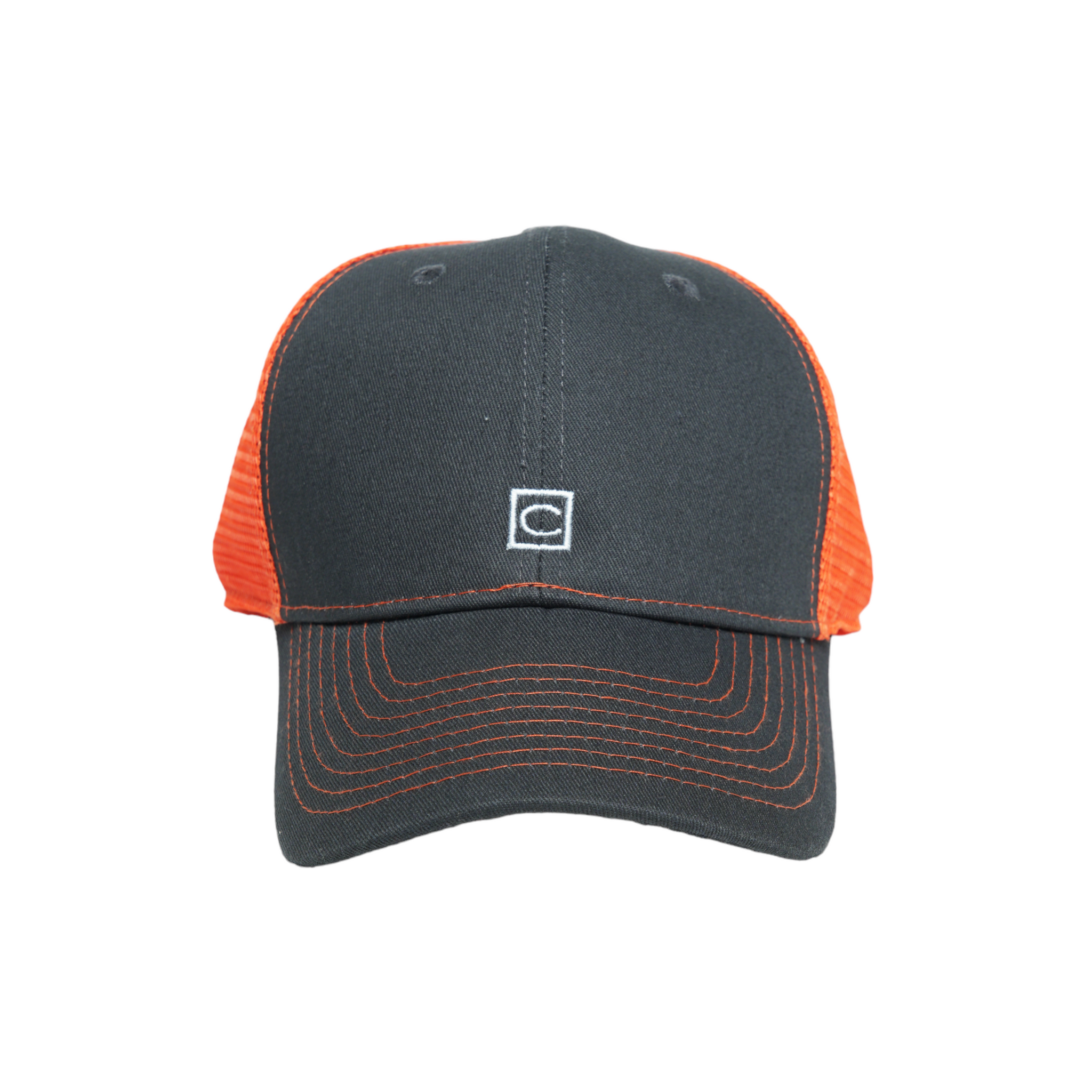 Chokore Curved Brim Mesh Baseball Cap  (Charcoal Black & Orange)