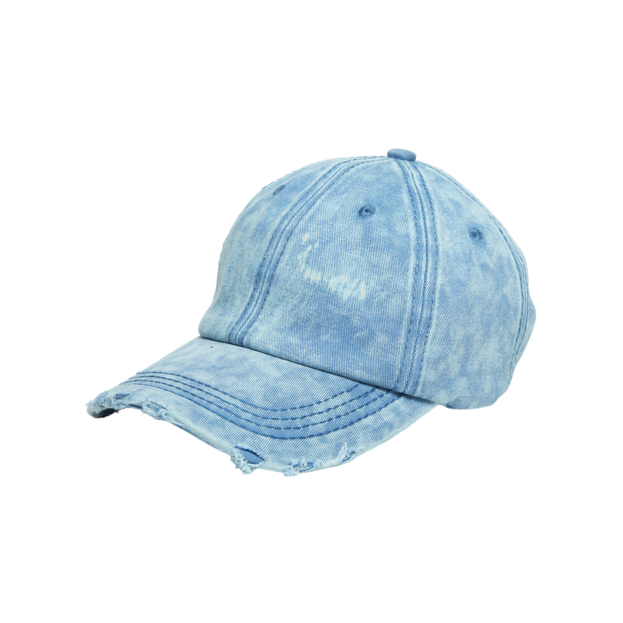 Chokore Distressed Denim Baseball Cap (Light Blue)