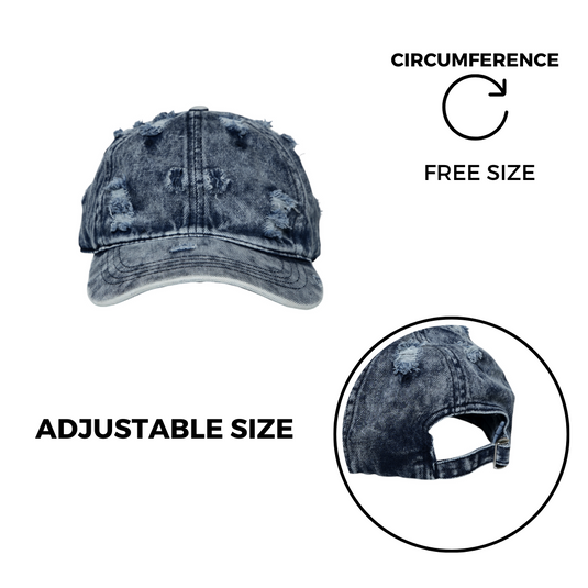 Chokore Distressed Denim Cap (Dark Blue)