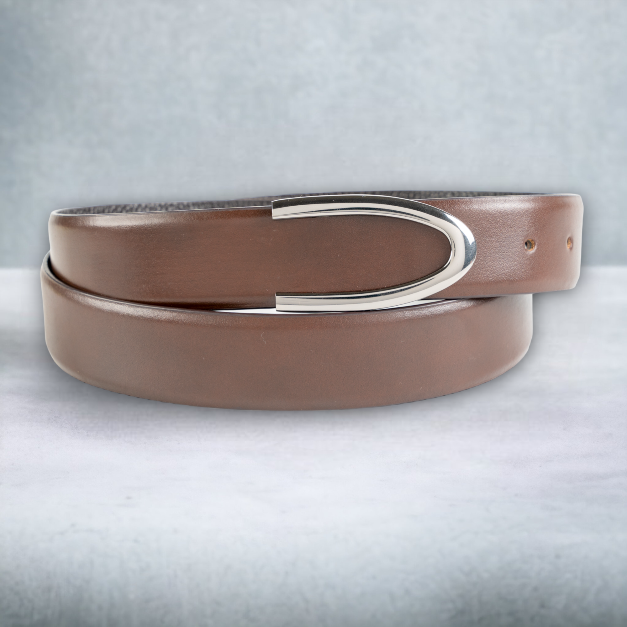 Chokore U-shaped Buckle Genuine Leather Belt (Chocolate Brown)
