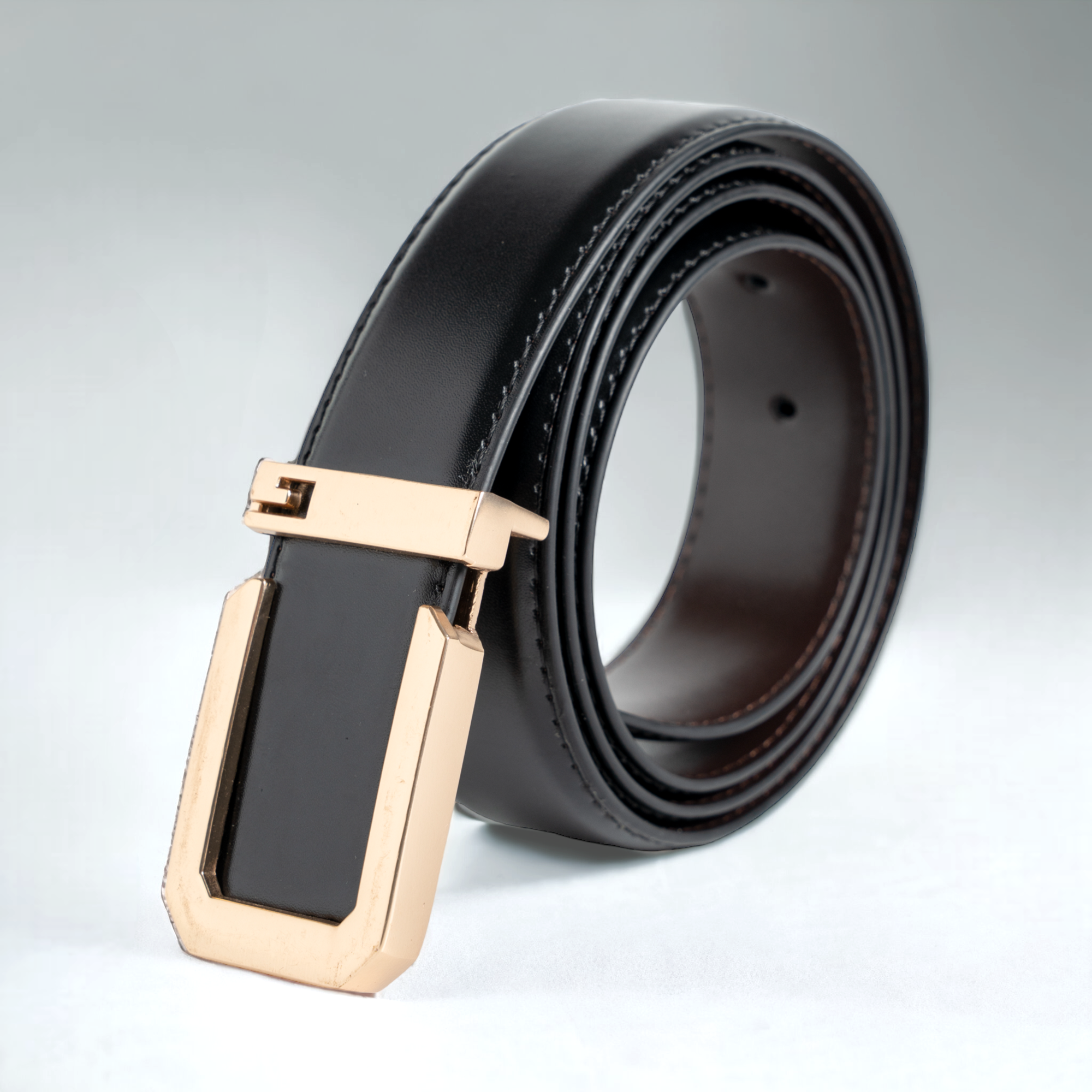 Chokore Formal Buckle Genuine Leather Belt (Black)
