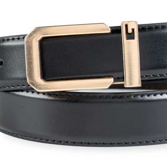 Formal Buckle Genuine Leather Belt (Black)